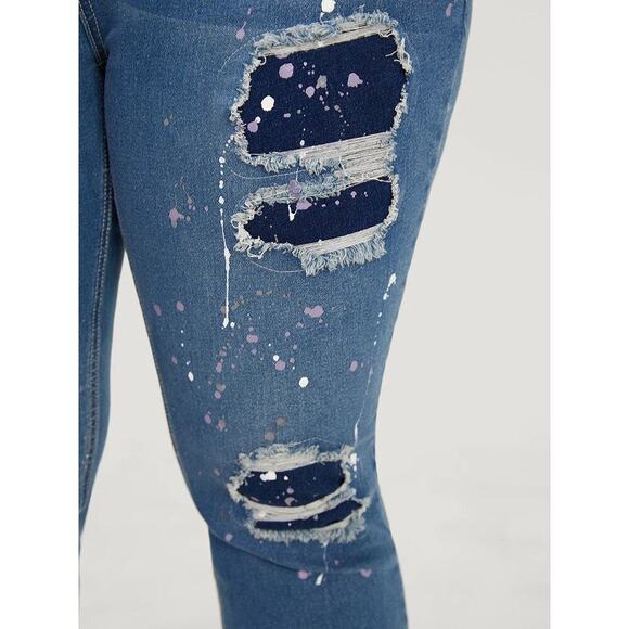 🔥SALE  BloomChic High-Rise Stretch Jeans – Plus Size 26 (4X) – Medium Wash - Picture 7 of 10